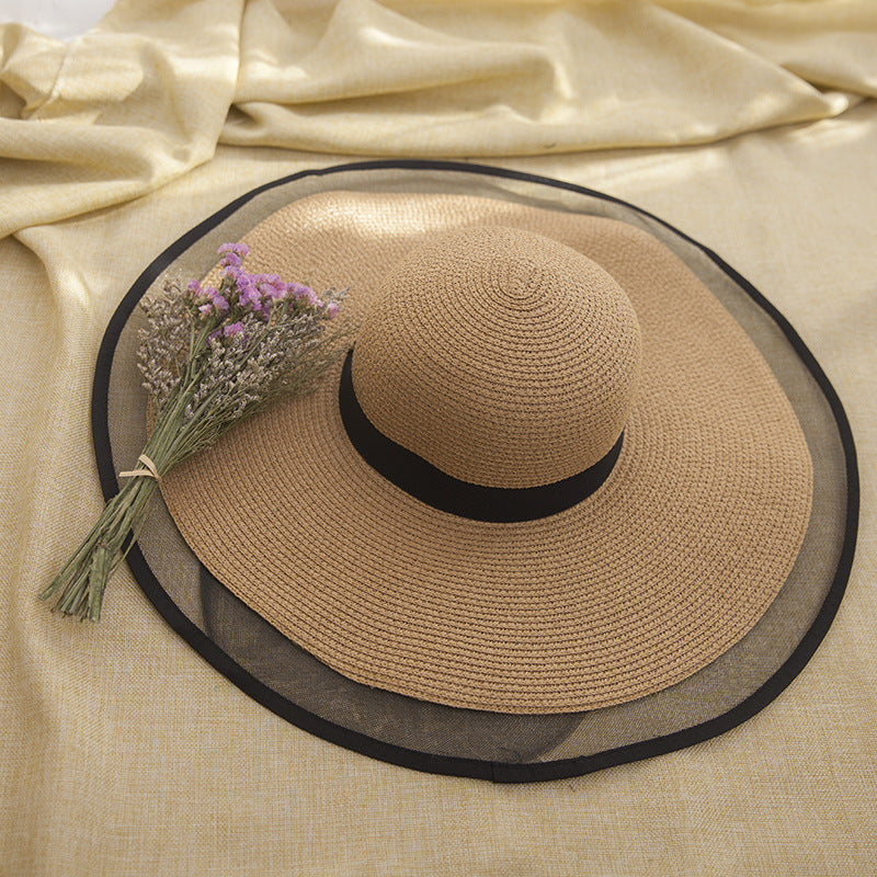 Women's Summer Sunscreen Sunshade Big Straw Hat