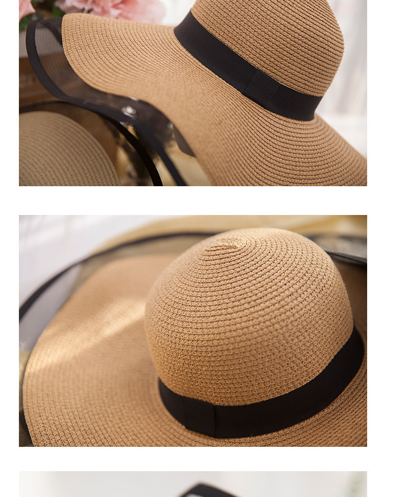 Women's Summer Sunscreen Sunshade Big Straw Hat