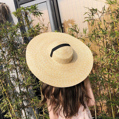 Women Sun Hat French Style Wide Brim Straw Hat