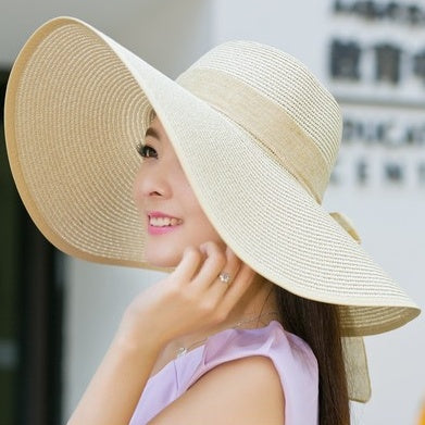 Summer Korean version of the tide hat female folding summer beach hat sun hat