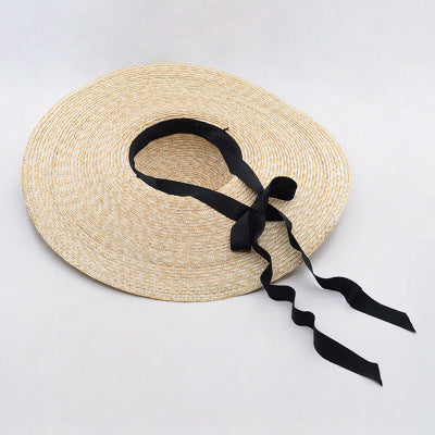 Women Sun Hat French Style Wide Brim Straw Hat